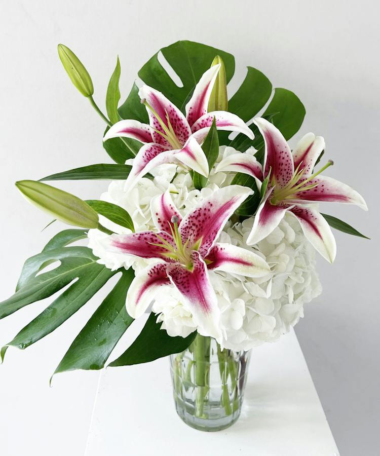 Luxe modern lilies vase