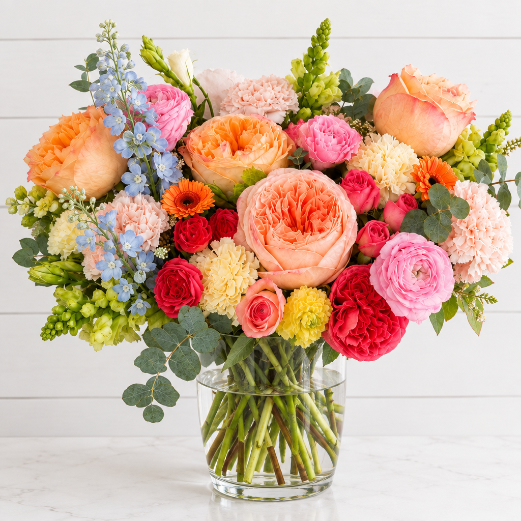 Garden style floral arrangement