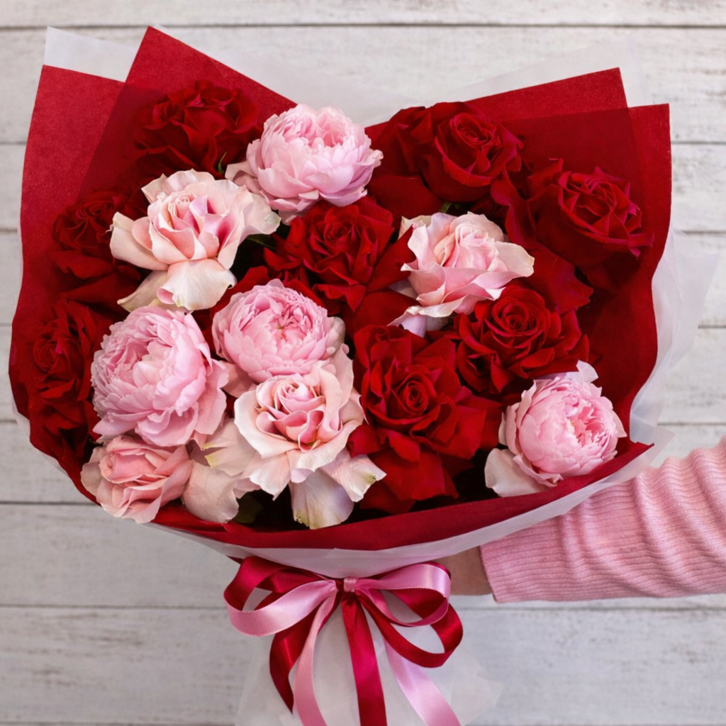 12 Roses & Peonies Bouquet