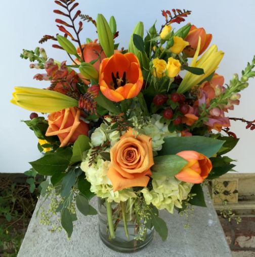 Fall flower arrangement same day florist Chicago IL
