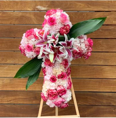 Pink Beauty Cross - www.bloomfloralshop.com